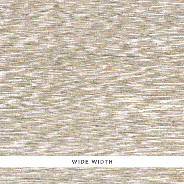 Textured metallic sage green wallpaper with multi-width flax yarns and a lustrous finish