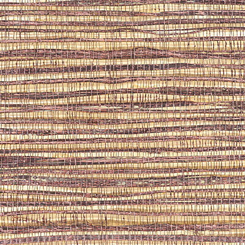 Metallized Flax Aubergine by Schumacher Textured Metallic Wallpaper – Schumacher 5010283