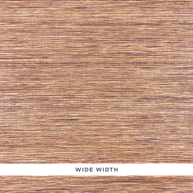 Aubergine metallic flax textured wallpaper with a wide-width weave and lustrous finish by Schumacher.