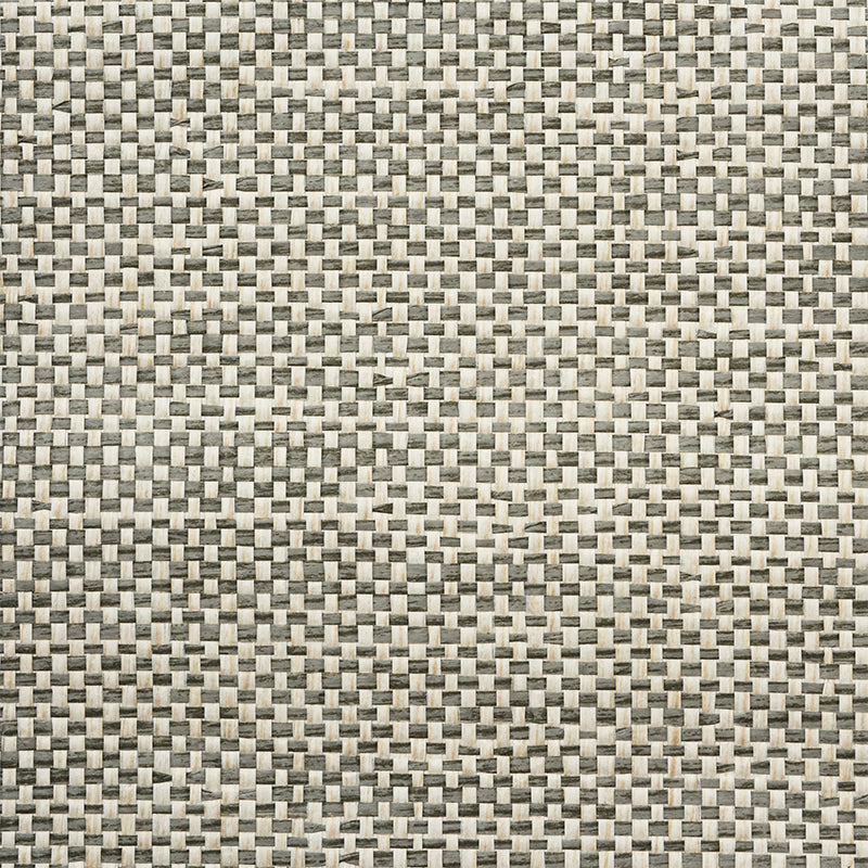 Tonal Paperweave Charcoal by Schumacher Neutral Textured Wallpaper – Schumacher 5010293