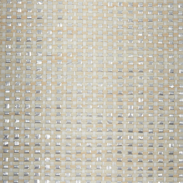Metal Paperweave Ivory by Schumacher Down to Earth Textured Wallcovering – 5010311