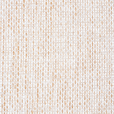 Open Paperweave Shimmer platinum wallpaper with an irregular open weave of natural paper fibers on a metallic background.