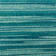 Close-up and full panel view of Dyed Raffia Peacock textured wallcovering by Schumacher, featuring woven raffia fibers in blue-green tones.