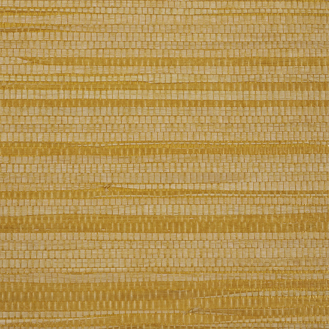 Dyed Raffia yellow textured wallcovering with woven stripe effect by Schumacher