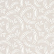 Delia Dove botanical wallpaper by Schumacher, featuring a softly graphic leaf and frond pattern in a neutral colorway.