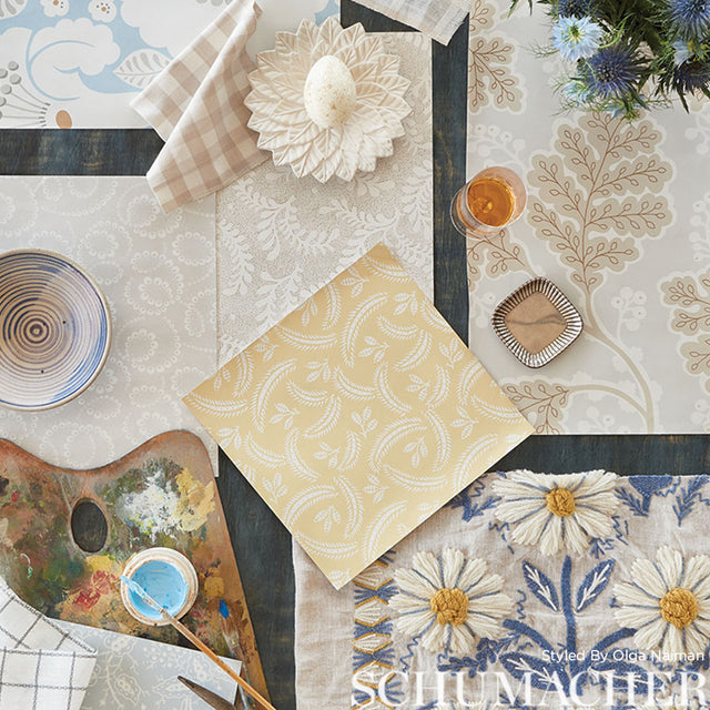 Delia Buttercup Botanical Wallpaper by Schumacher – 5010352
