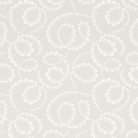 Dorian Dove abstracted botanical swirl wallpaper by Schumacher, shown in a soft neutral colorway with a multi-directional pattern.