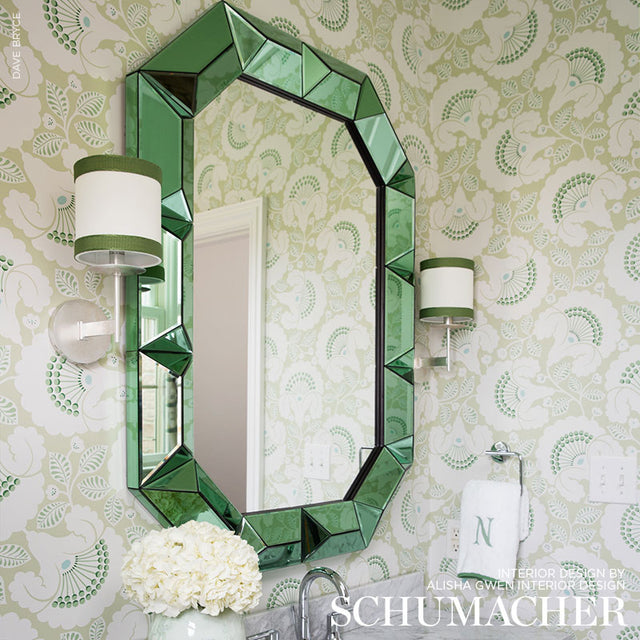 Jackie Leaf by Schumacher Contemporary Arts & Crafts Floral Wallpaper – Schumacher 5010370
