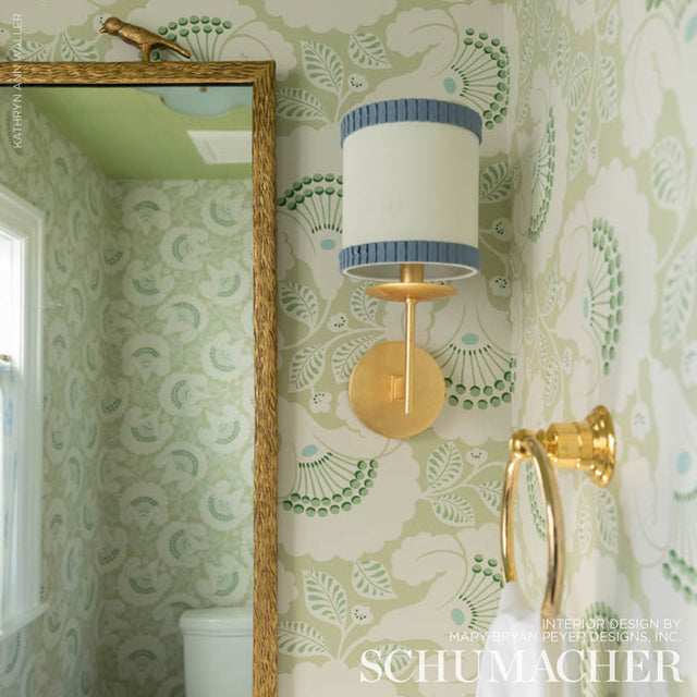 Jackie Leaf by Schumacher Contemporary Arts & Crafts Floral Wallpaper – Schumacher 5010370