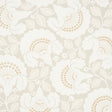 JACKIE wallpaper in neutral colorway with a graphically silhouetted floral motif and contemporary Arts & Crafts feel by Schumacher.