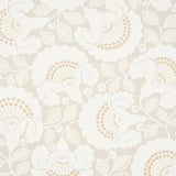 JACKIE wallpaper in neutral colorway with a graphically silhouetted floral motif and contemporary Arts & Crafts feel by Schumacher.