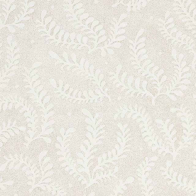 Etched Fern wallpaper in Natural by Schumacher, featuring a delicate fern motif with a textured, etched effect in neutral tones.