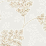 Estelle Neutral Floral Arts & Crafts Wallpaper – Schumacher 5010390