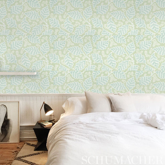 Estelle Neutral Floral Arts & Crafts Wallpaper – Schumacher 5010390