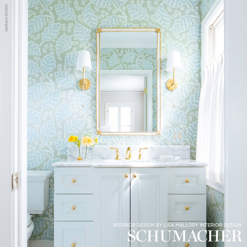 Estelle Green Floral Wallpaper by Schumacher – 5010392