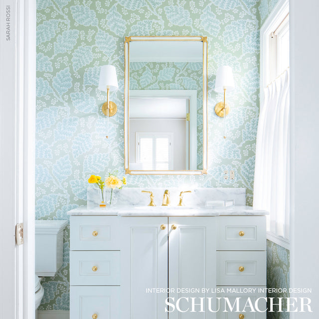 Estelle Green Floral Wallpaper by Schumacher – 5010392