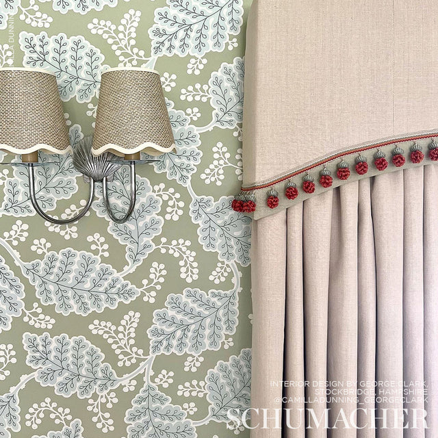 Estelle Green Floral Wallpaper by Schumacher – 5010392