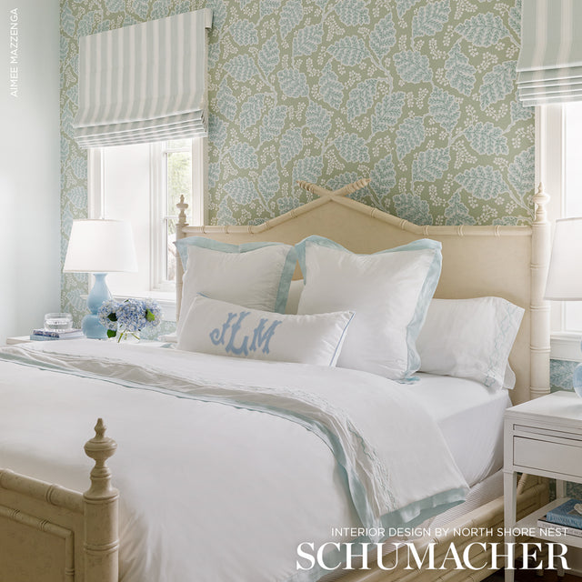 Estelle Green Floral Wallpaper by Schumacher – 5010392