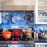Plates & Platters Blue by Johnson Hartig Trompe L'oeil Wallpaper – Schumacher 5010410