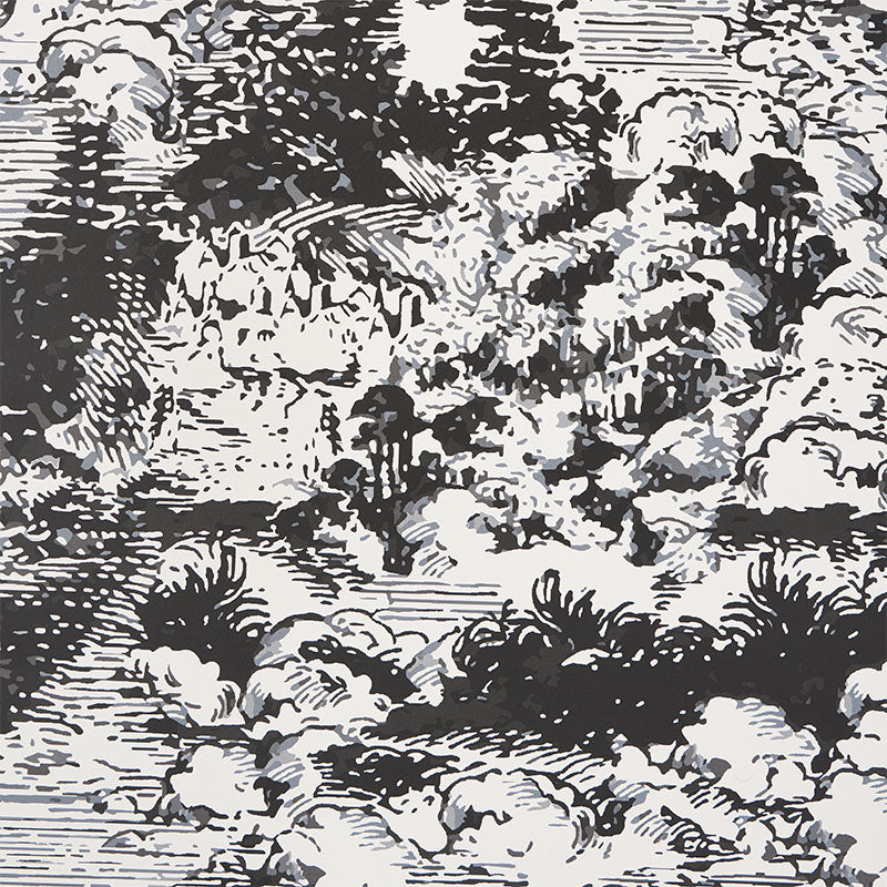 Modern Toile Black by Johnson Hartig Wide-Width Wallpaper – Schumacher 5010420