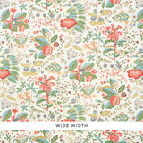 POMEGRANATE BOTANICAL wallpaper in Document colorway, a mid-scale botanical print with pomegranates and florals on a light background.