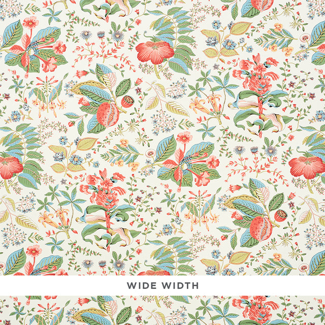 POMEGRANATE BOTANICAL wallpaper in Document colorway, a mid-scale botanical print with pomegranates and florals on a light background.
