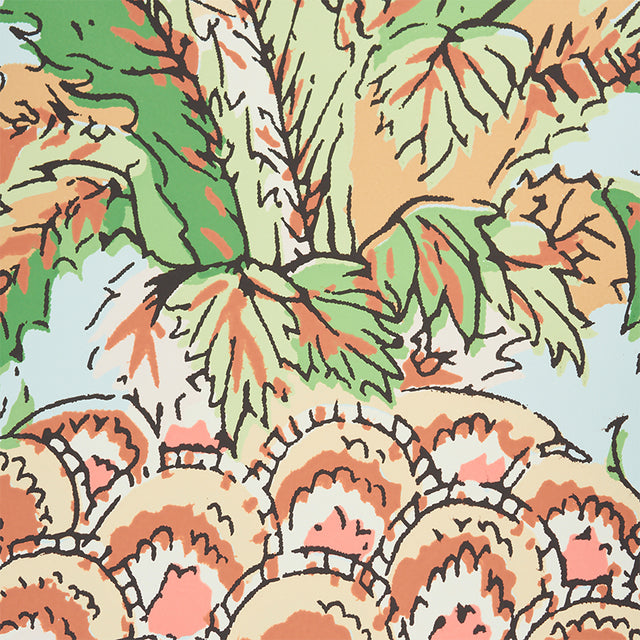 Pineapples Sky by Schumacher Whimsical Botanical Wallpaper – Schumacher 5010450