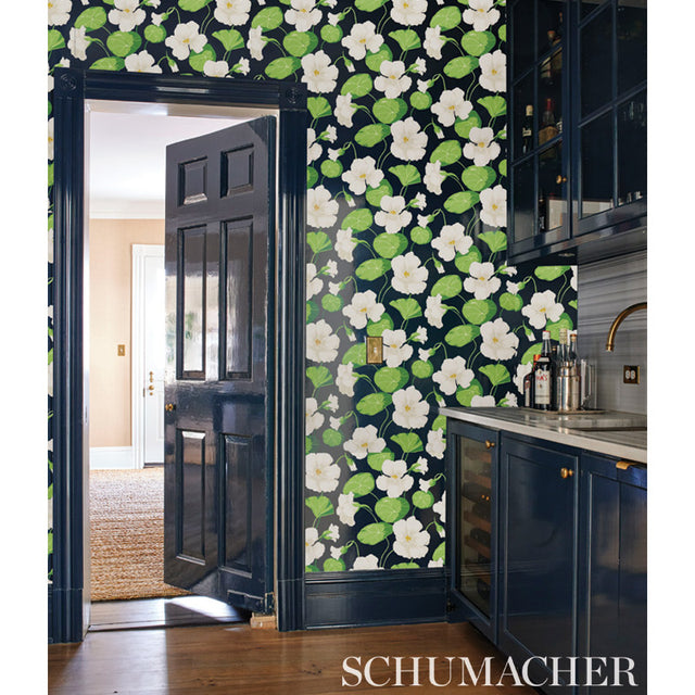 Nasturtium Noir Floral Wallpaper by Schumacher – Signature Schumacher Collection 5010470