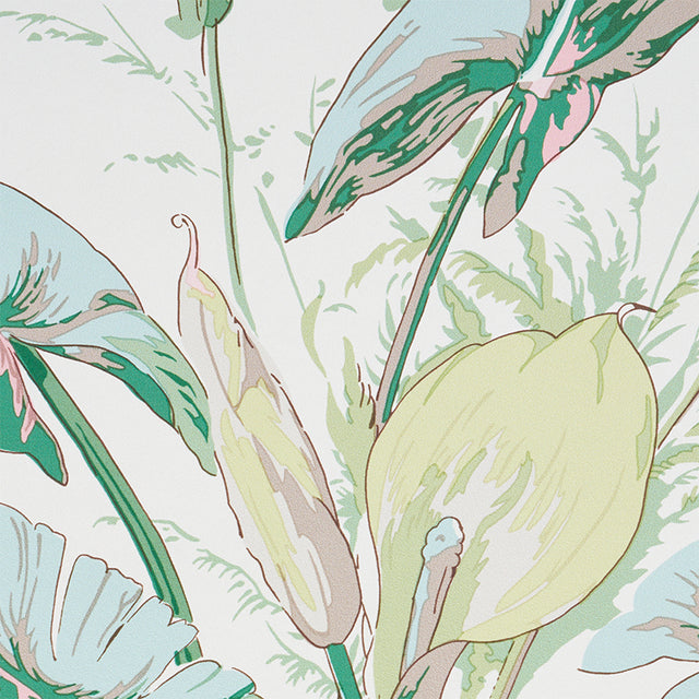 Tropique Blush by Schumacher Painterly Tropical Botanical Wallpaper – Schumacher 5010481