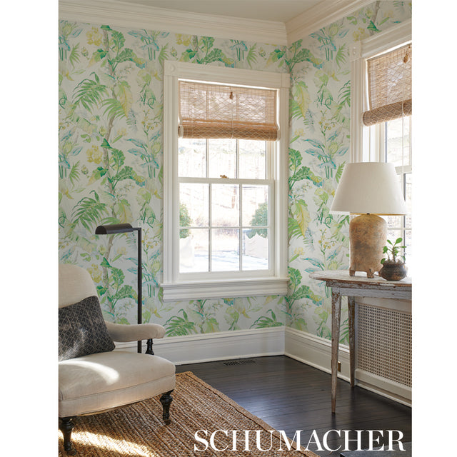 Tropique Blush by Schumacher Painterly Tropical Botanical Wallpaper – Schumacher 5010481