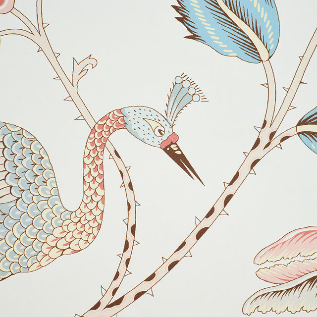 Campagne Peacock & Rouge by Schumacher French Botanical Scenic Wallpaper – Schumacher 5010512