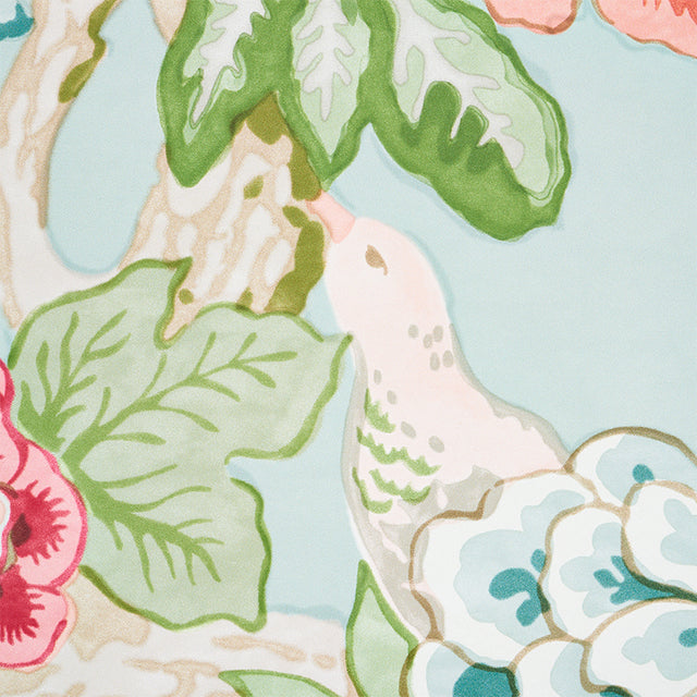 Bermuda Blossoms Aqua by Mary McDonald Wide-Width Floral Wallpaper – Schumacher 5010520