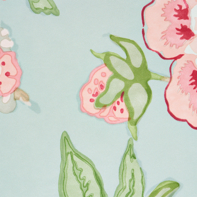 Bermuda Blossoms Aqua by Mary McDonald Wide-Width Floral Wallpaper – Schumacher 5010520