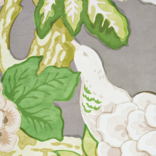 Bermuda Blossoms Slate by Schumacher Wide Width Floral Wallpaper – 5010521