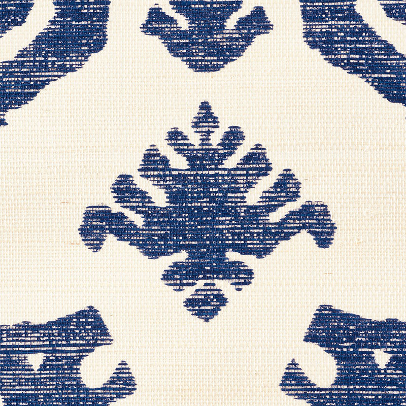 Regalia Sisal Blue Grasscloth Wallpaper – Schumacher 5010530