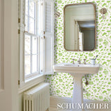 Pennick Leaf on Ivory by Schumacher Painterly Floral Wallpaper – Schumacher 5010542