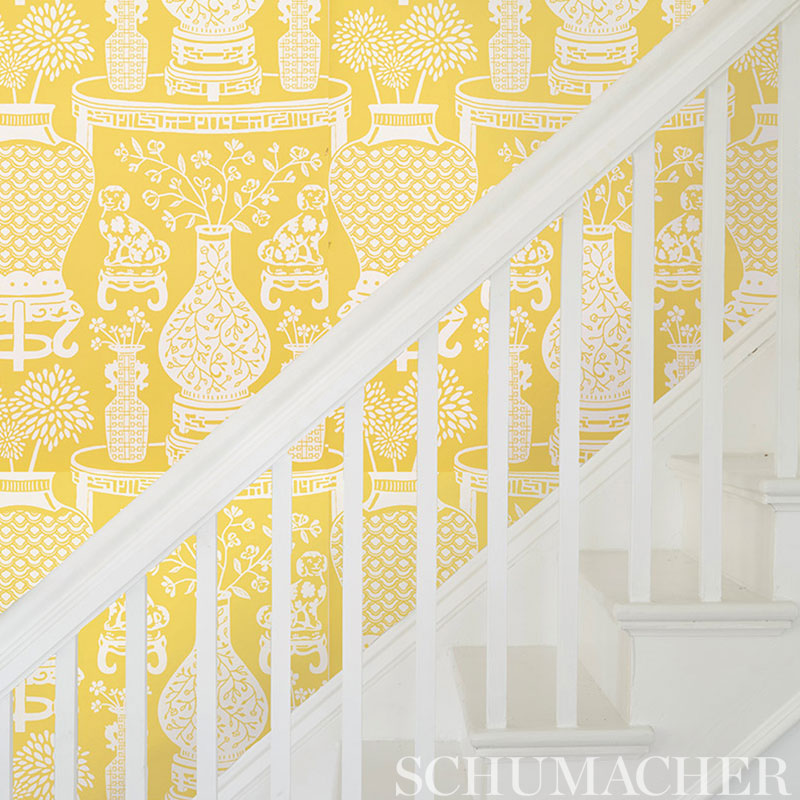 Hellene Yellow Chinoiserie Wallpaper by Schumacher – 5010550