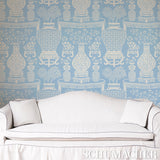 Hellene Sky by Schumacher Patterned Wallpaper – Preppy Chic Collection 5010551