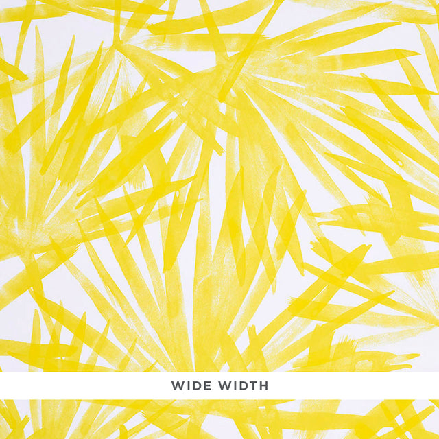 Sunlit Palm yellow watercolor palm leaf wallpaper by Schumacher