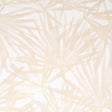 Sunlit Palm Sand wallpaper by Schumacher, featuring a dreamy, dappled palm leaf watercolor design in soft beige tones.