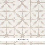 Andromeda Smoke by Schumacher, a wide-width wallpaper with a shibori-inspired geometric pattern in soft neutral tones.