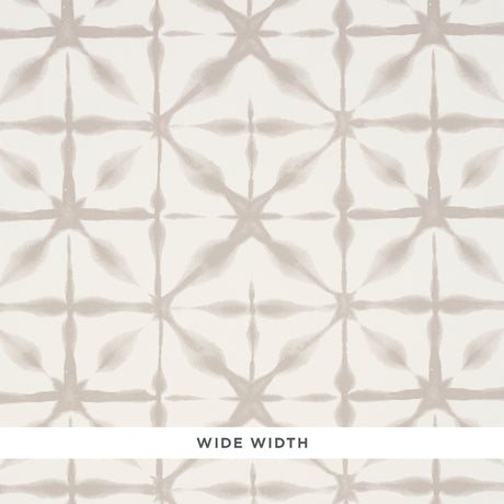 Andromeda Smoke by Schumacher, a wide-width wallpaper with a shibori-inspired geometric pattern in soft neutral tones.