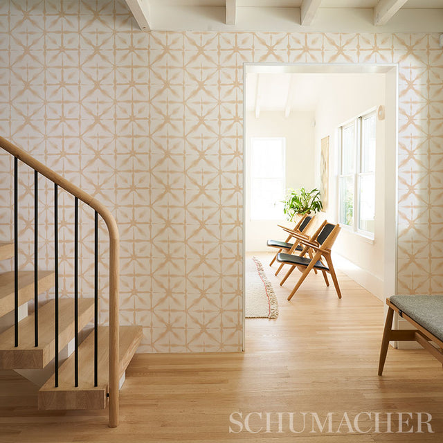 ANDROMEDA Sand by Schumacher Shibori-Inspired Geometric Wallpaper – Schumacher 5010574