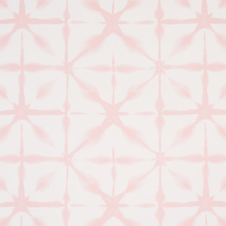 Andromeda Pink uncoated nonwoven wallpaper with a soft, shibori-inspired geometric pattern by Schumacher