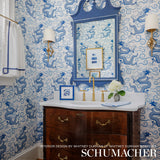 Magical Ming Dragon Porcelain by Schumacher Johnson Hartig Designer Wallpaper – Schumacher 5010600
