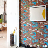 Magical Ming Dragon Brown by Johnson Hartig Designer Wallpaper – Schumacher 5010602