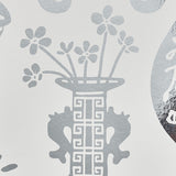 HELLENE MYLAR Silver Chinoiserie Wallpaper by Schumacher – 5010610