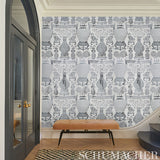 HELLENE MYLAR Silver Chinoiserie Wallpaper by Schumacher – 5010610
