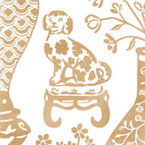Hellene Mylar Gold by Schumacher Moon River Collection Patterned Metallic Wallpaper – Schumacher 5010611