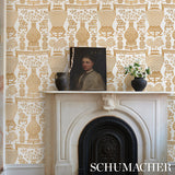 Hellene Mylar Gold by Schumacher Moon River Collection Patterned Metallic Wallpaper – Schumacher 5010611